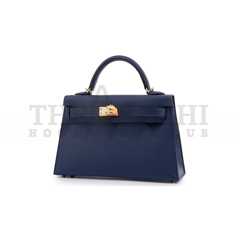 H**me5 KELLY MINI II BLUE SAPPHIRE EPSOM (19*12*5.5cm) Master Quality